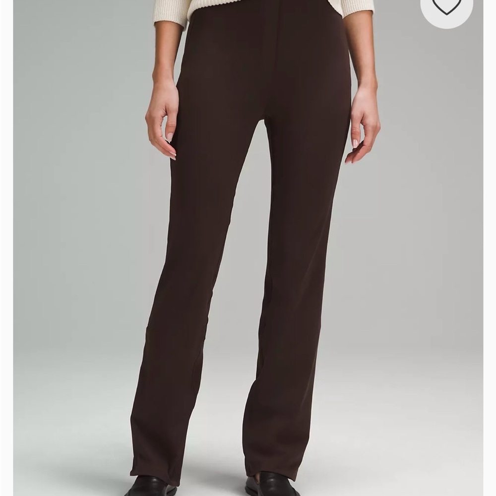 lululemon athletica Dark Brown Straight Leg Pants pull on high rise NWT